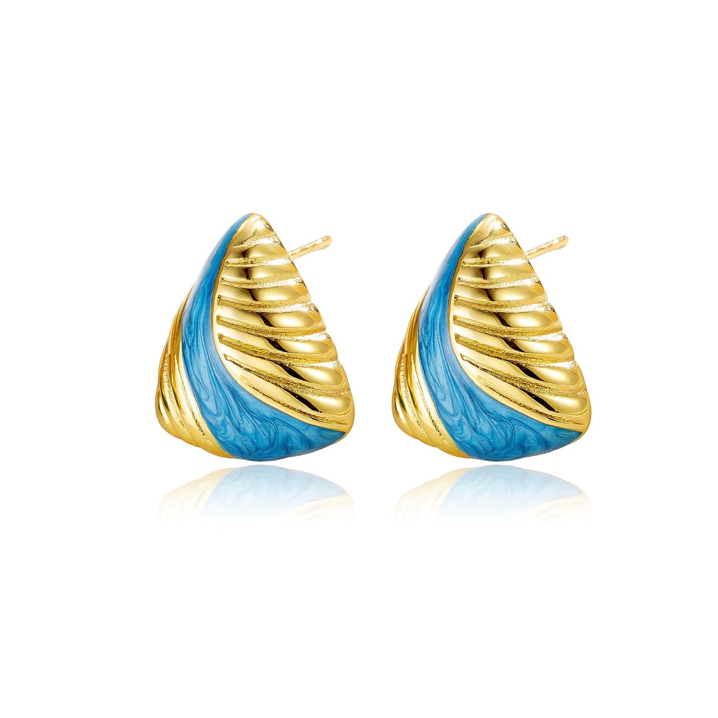 Drop Oil Triangle Striped Ear Studs Minority Fashion