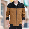 Men's Color Stitching Stand-collar Jacket