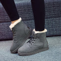 Winter Snow Boots Lace Up Platform Shoes Women Plush Suede Ankle Boots