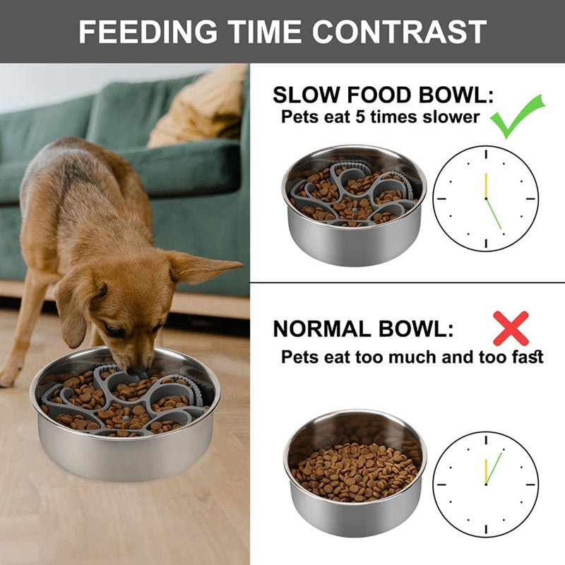 Dog Slow Feeding Bowl Silicone Spiral Dog Food Bowl   Into The Feeder To The Feeding Rate