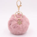 Christmas Snowflake Plush Key Chain Alloy Bag Pendant