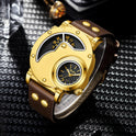 Gold Multi-functional Exaggerated Dial Watch For Men