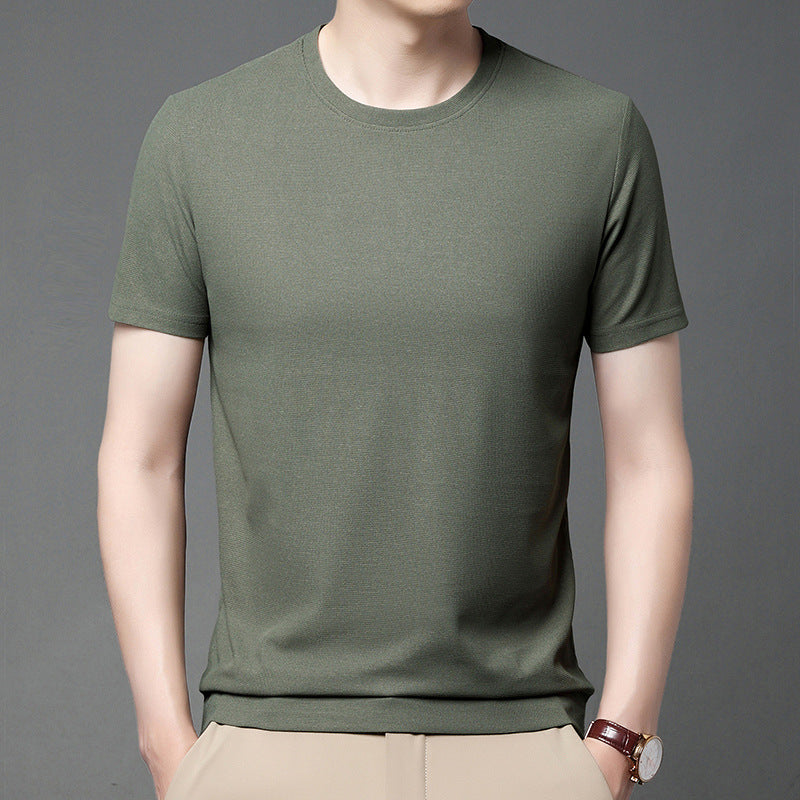 Waffle Crew Neck T-shirt Men's Summer Short Sleeve Quick-drying Classic Casual Loose Thin Top