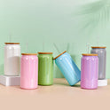 Borosilicate Color Bamboo Cover Straw Color Mason Cup