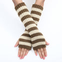 Warm Fashionable Knitted Long Mixed Color Stripe Knitting Wool Gloves