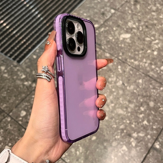 Simple Contrast Color Transparent Drop-resistant Phone Case