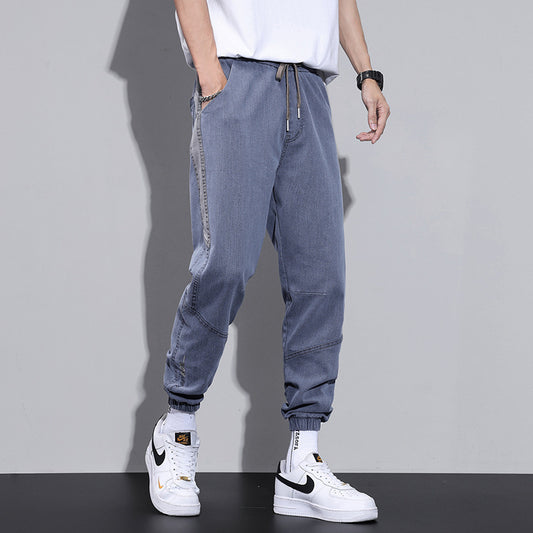 Men's Spring Fashion Brand Loose Tappered Jeans Fashion Stretch