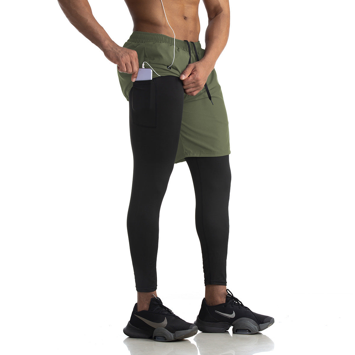 Fake Two-piece Trousers Casual Quick-drying Fitness Pants