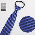 Black Men's Tie Striped Blue Business Tie Lazy Zip Tie In Stock Wholesale Pull Peels