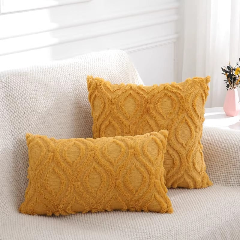 Modern Minimalist Diamond Plush Pillowcase Bed Head Cushion Cover