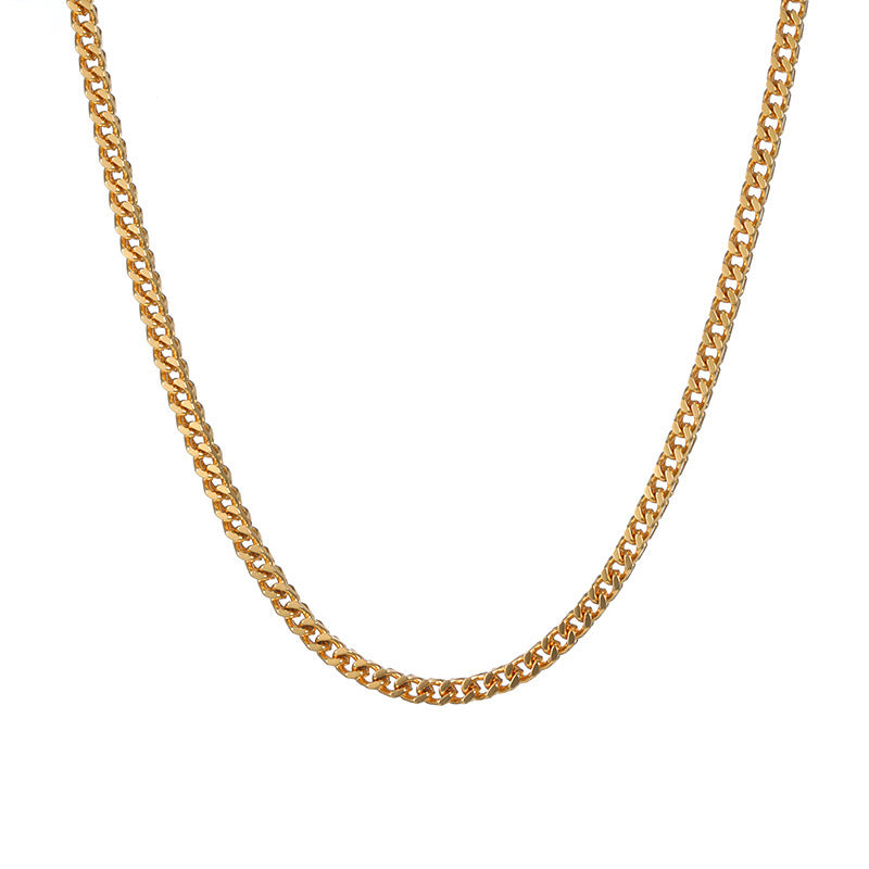 Titanium Steel French Retro Cuban Link Chain Versatile