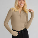 Women's Fashionable Elegant Zipper Knitted Bottoming Shirt