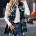 Women's Fashion Plaid Sleeveless Vest Loose