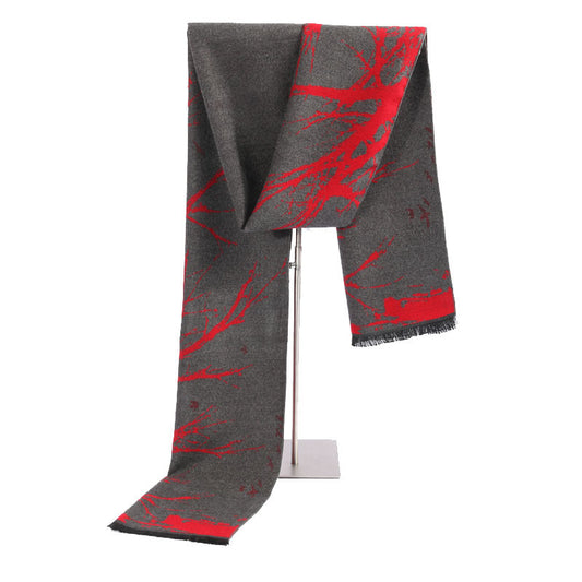 Fortune Tree Men's Brushed Scarf Autumn And Winter New All-match Scarf