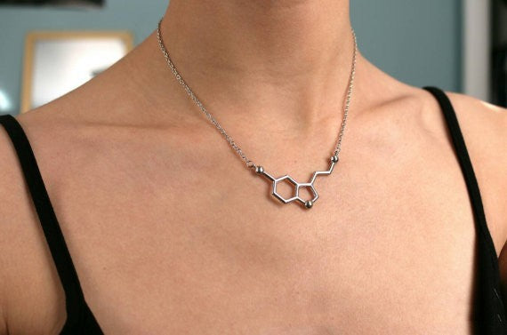 Simple Chemical Molecular Structure Pendant Necklace