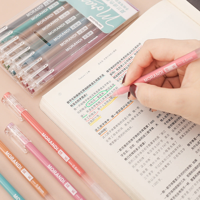 Retro Hand Account Set Student Notes Cute Girl Japanese Color Gel Pen