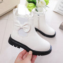 Korean Style Mid-tube Boots British Style Leather