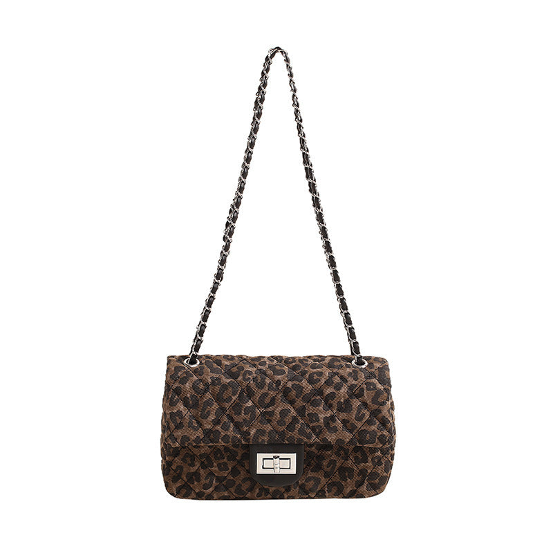 New Leopard Print Shoulder Crossbody Small Square Bag