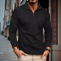 Twill Jacquard Half Long-sleeve Zipper Men