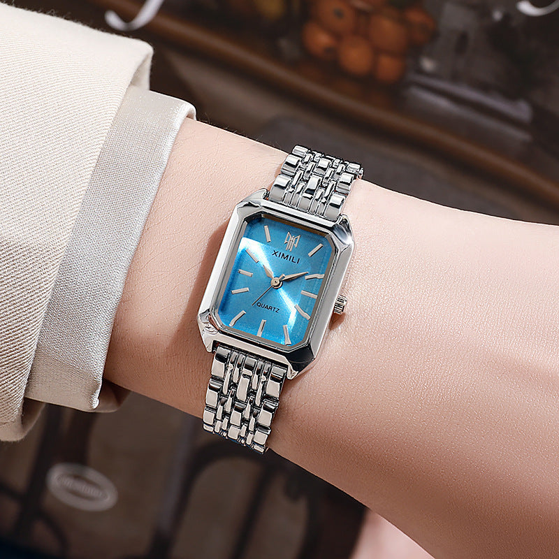 Fashion Simple Square Steel Strap Women's Watch