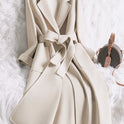 Autumn And Winter Creamy-white Temperament Slim-fit Woolen Coat Women