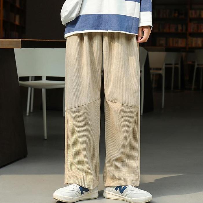 Men's Spring And Autumn Loose Straight-leg Corduroy Casual Wide-leg Pants