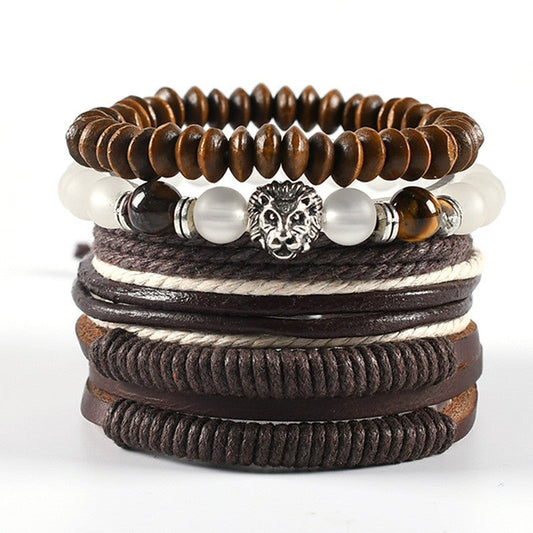 Leather Woven Multi-layer Suit Wing Bracelet