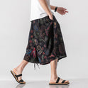 Men's Loose-fitting Chinese Style Elephant Flower Cropped Large Trunks Radish Beach Flower Pants