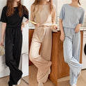 Spring And Summer New Ice Silk Soft Suit Outer Shorts Trousers Home Wear Two-piece Suit