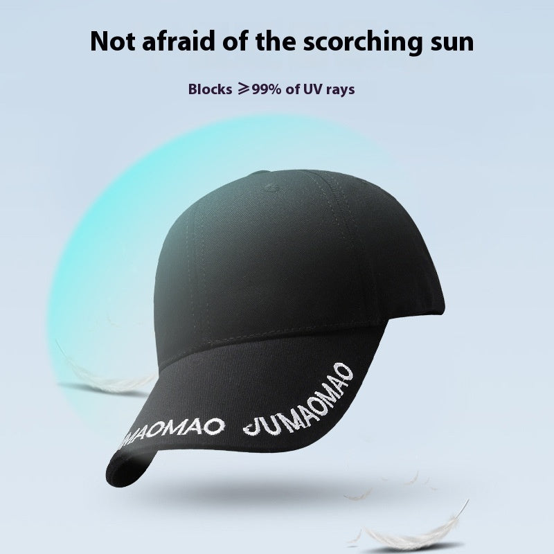 Summer Korean Style Embroidered Baseball Cap Men's Solid Color