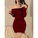 Off-shoulder Skinny Sheath Short Skirt For Ladies