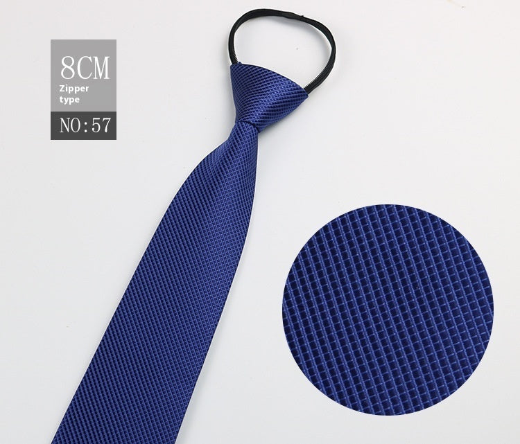 Black Men's Tie Striped Blue Business Tie Lazy Zip Tie In Stock Wholesale Pull Peels