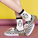 Fall New Preppy Style Cartoon Illustration Portrait Socks