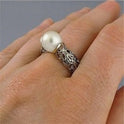 Inlaid Imported Artificial ABS Pearl Ring