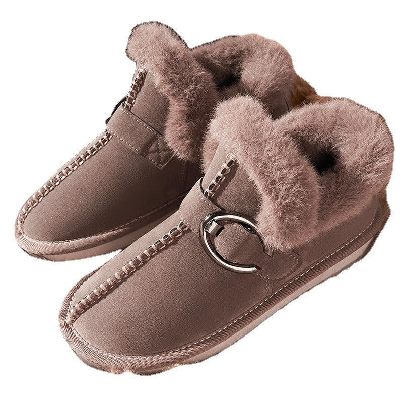 Fluffy Warm Snow Boots For Schoolgirl Bean Shoes