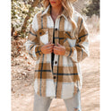 Cashmere Long Sleeve Plaid Top Loose Casual Women