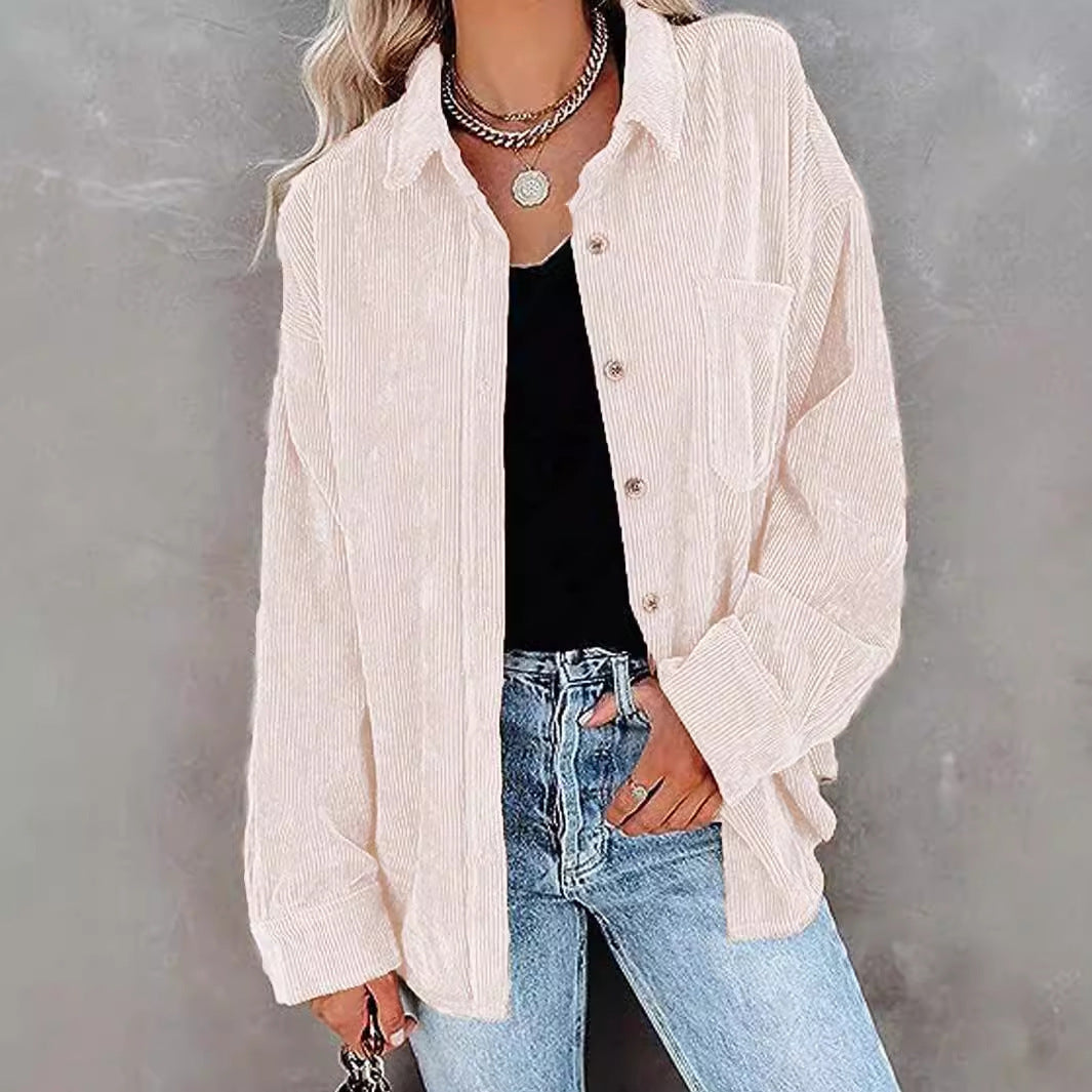 Loose Casual Jacket Corduroy Shirt