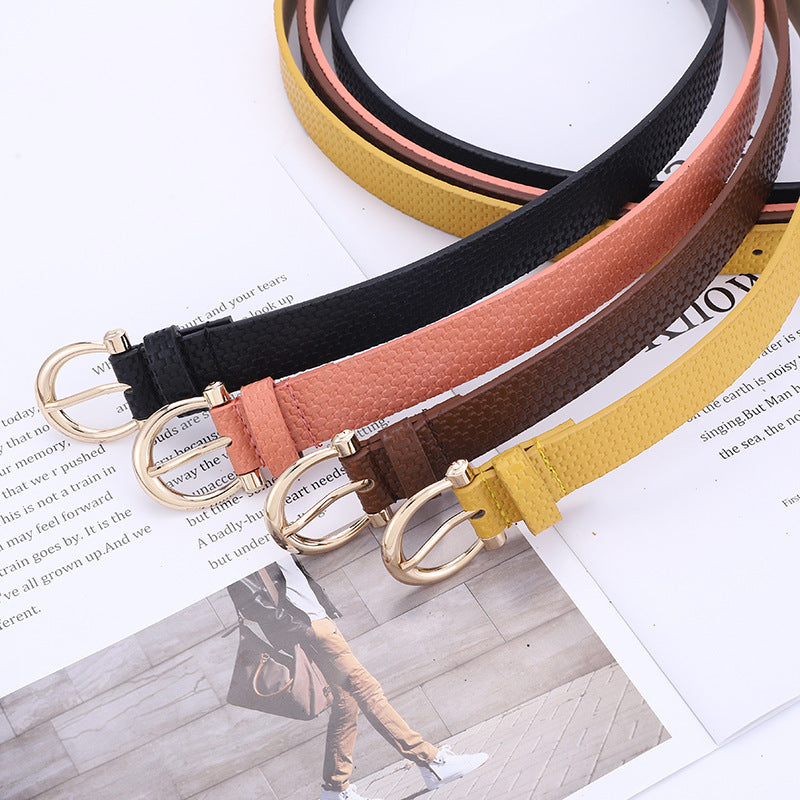 New Style Personalized Straw Mat Pattern Decorative Dress Belt