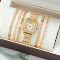 Fashion And Fully-jewelled All-match Small Square Watch Beaded Bracelet