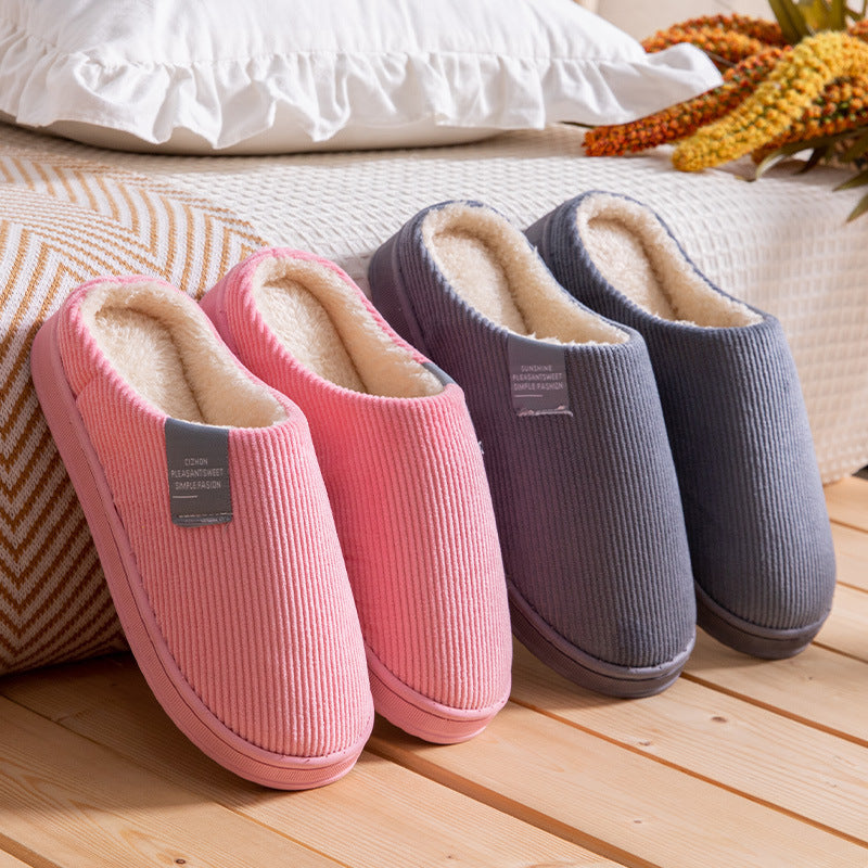 Vertical Strips For Men And Women Couple Indoor Slippers