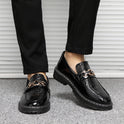 Glossy Casual Men's Youth British Leather Shoes