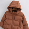 Autumn New Fashion Casual Simple All-matching Hooded Short Cotton Jacket