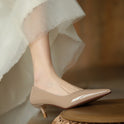 Pointed Toe Nude Color Shoes Women's All-matching Graceful Stiletto Heels