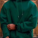 Men's Solid Color Hooded Jumper