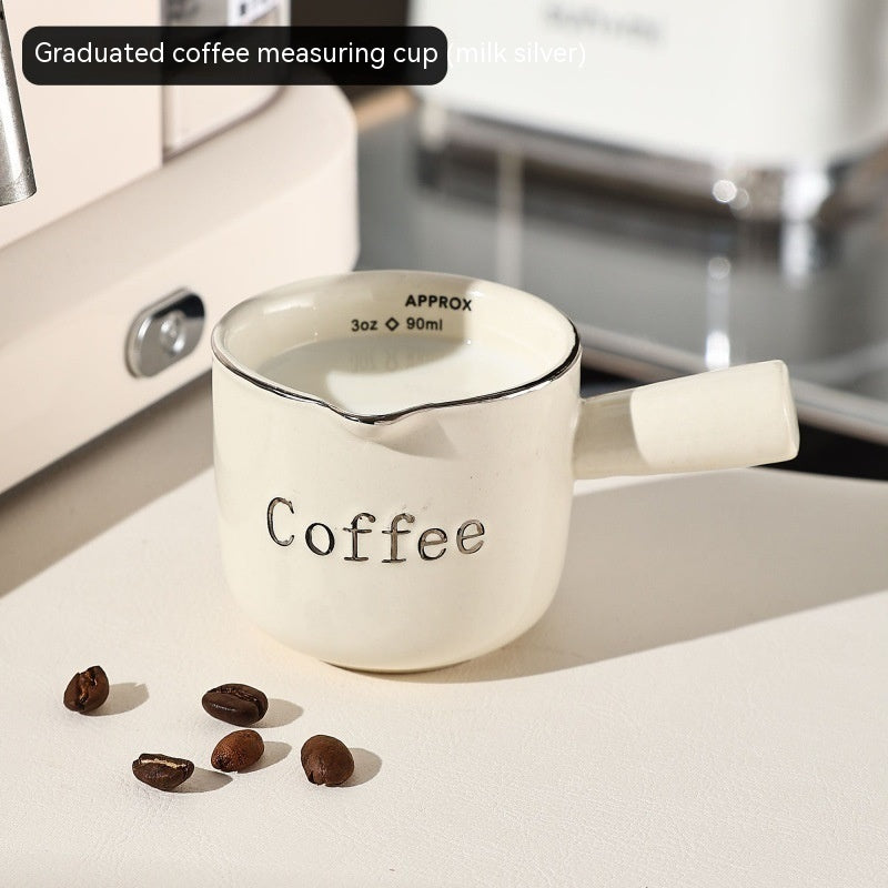 Espresso Cup With Scale Ceramic Coffee Measuring Cup