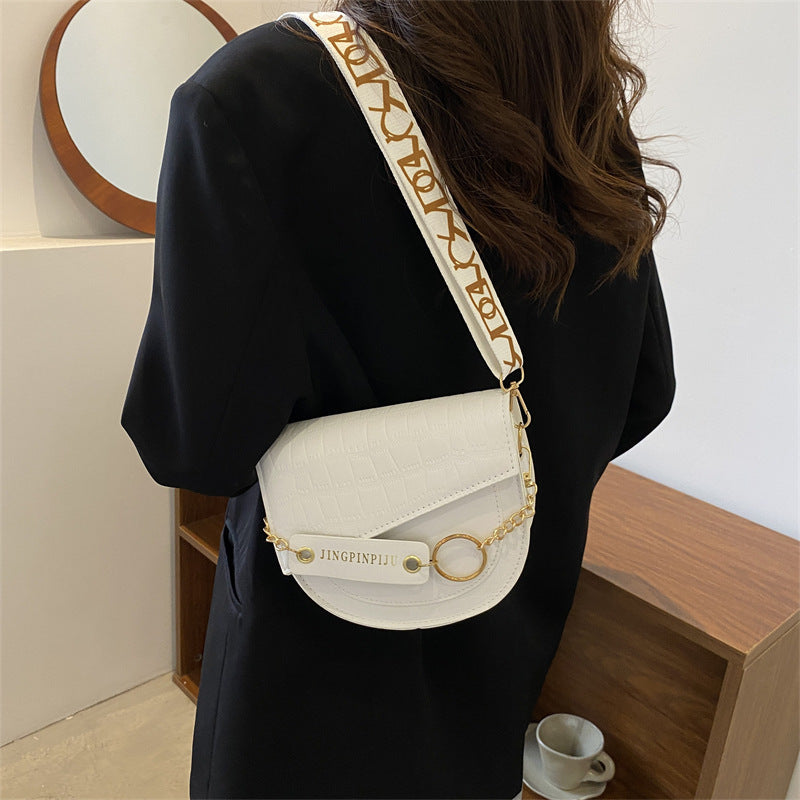 New Fashion Retro Stone Pattern Underarm Saddle Bag