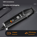 Smart LCD Digital Display Oil Head Scissors Portable USB Charging Household Hair Scissors