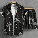 Printed Casual Men's Shirt And Shorts Two-piece Set