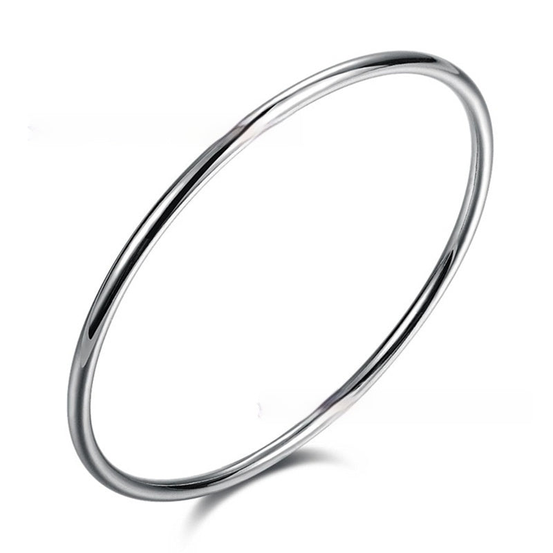 Silver Jewelry 3mm Smooth Circle Bracelet