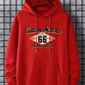 Letter Number 66 Printed Casual Hooded Pullover Sweater